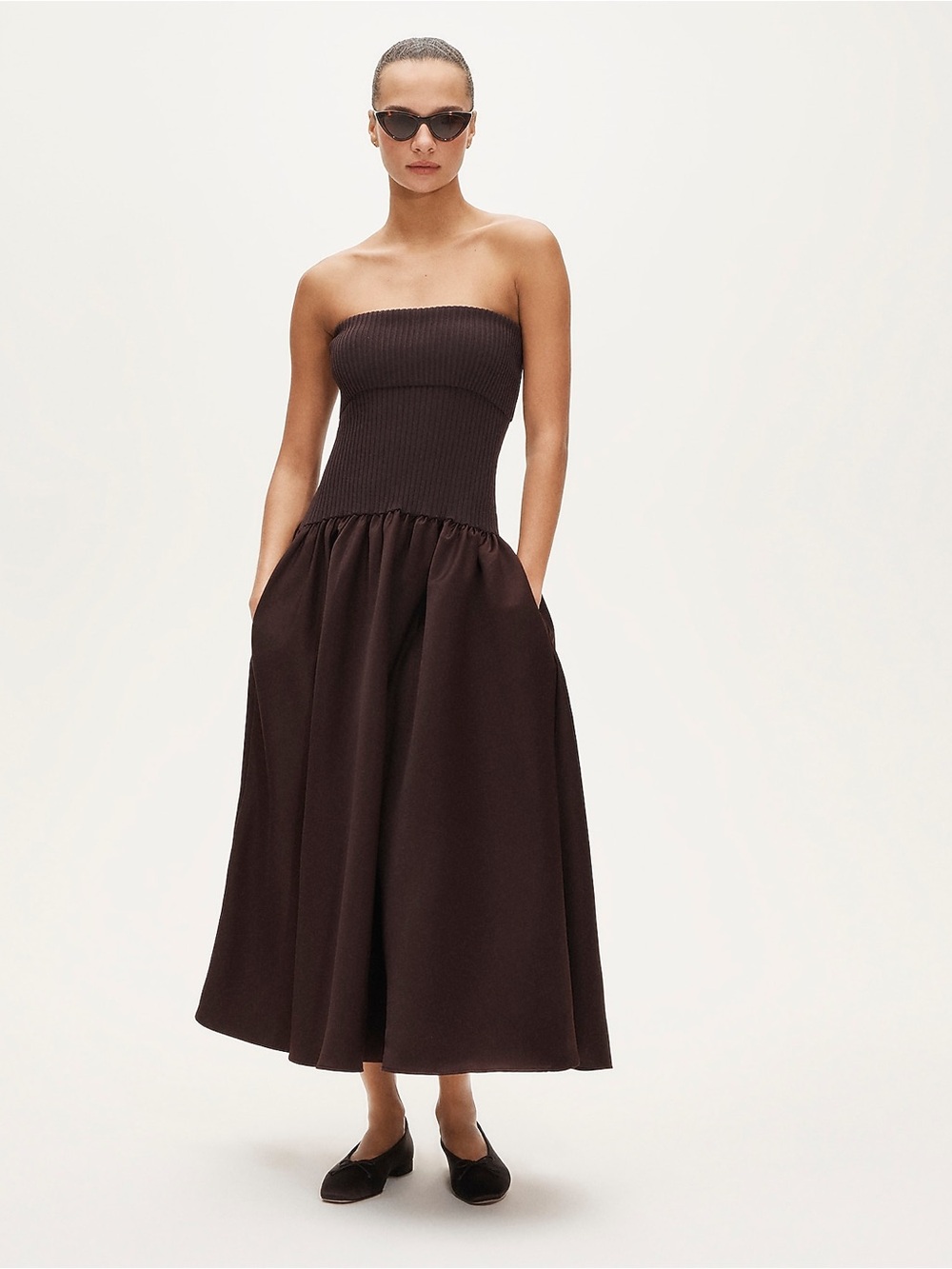 J. Crew Collection foldover mixy dress in duchesse satin